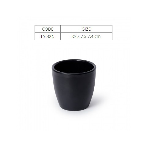 Ly Nhựa Melamine Lùn Đen Nhám- LY32N
