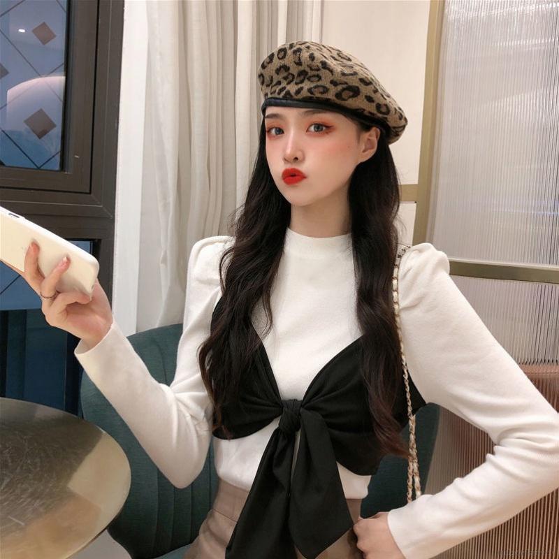 Áo nữ tay dài đính nơ thời trang thanh lịch