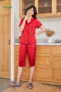 Bộ Lụa Đỏ trơn - Lửng