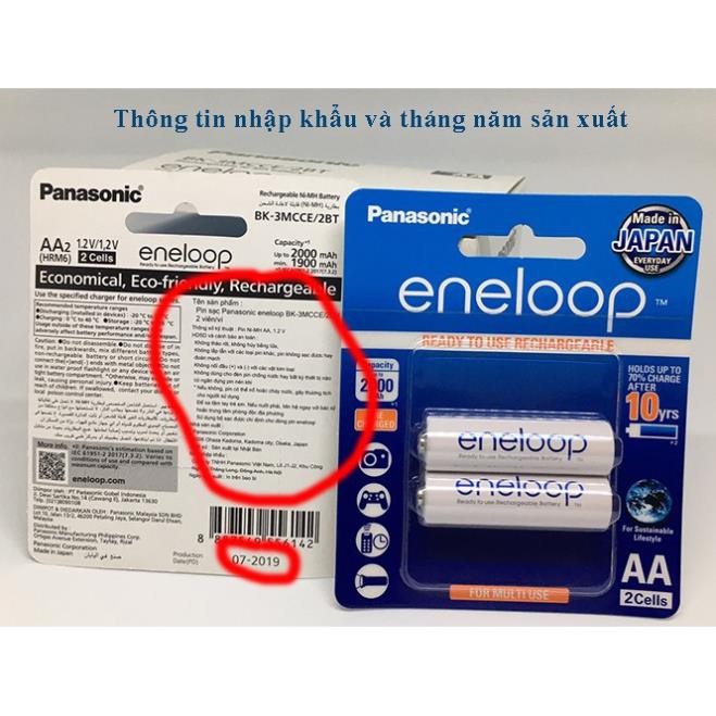 Pin sạc AA Panasonic CHÍNH HÃNG màu trắng