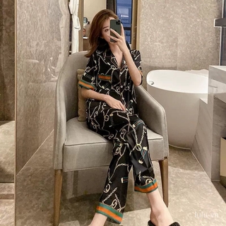 Bộ Đồ Ngủ Lụa Bóng Thời Trang Cho Nữ