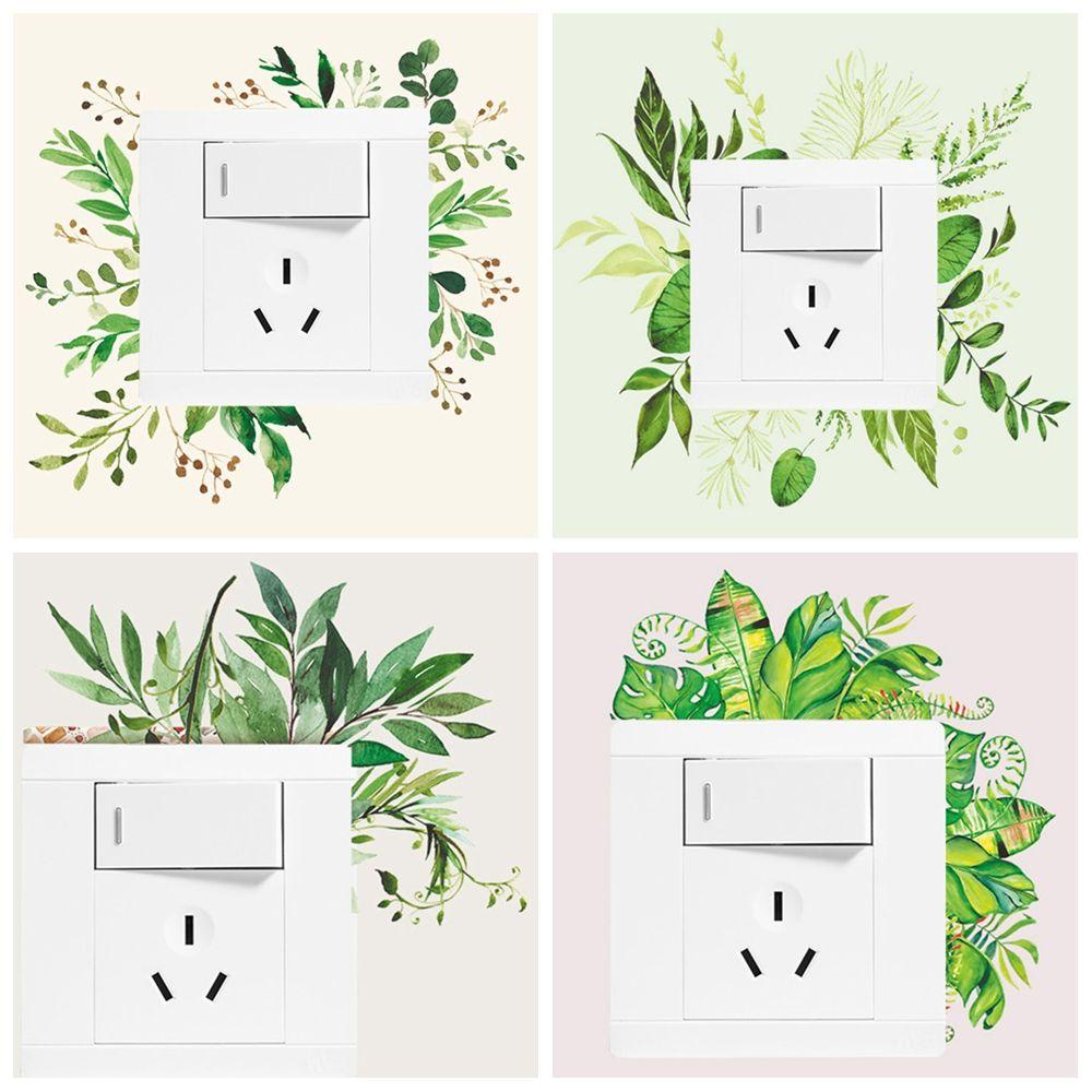 MUVAKO Sticker Dán Công Tắc Hình Lá Cây Phong Cách Bắc Âu