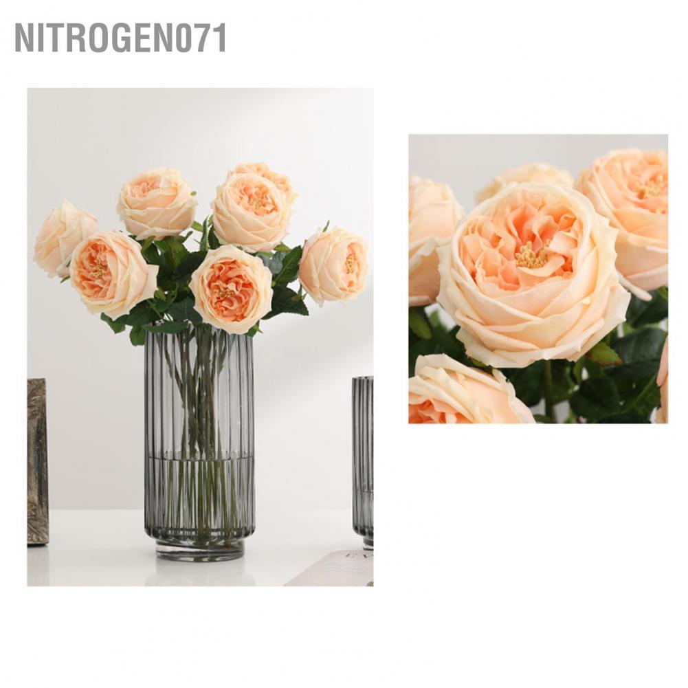 Nitrogen071 Hoa lụa nhân tạo Cảm ứng thực Hoa hồng thân dài giả để trang trí tiệc cưới tại nhà