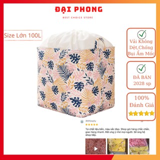 Túi đựng chăn màn quần áo hoạ tiết cỡ lớn 100L chống thấm tốt