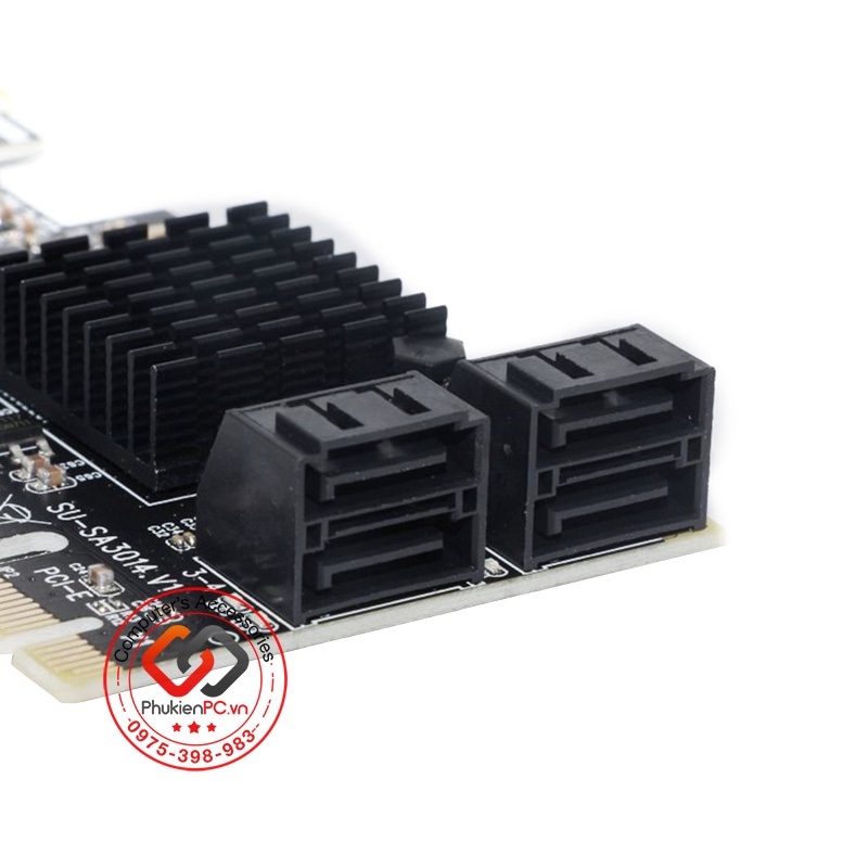 Card mở rộng PCI-e 1x ra 4 Port SATA III lắp đặt thêm 4 ổ cứng HDD, SSD cho máy tính PC, máy tính đồng bộ
