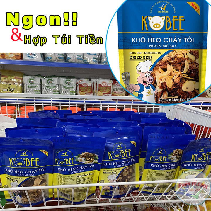 Khô heo cháy tỏi 200G ngon chuẩn đậm vị túi zip tiện lợi 01197-01190-01189