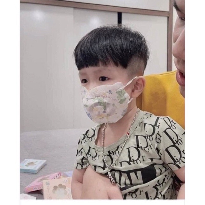 Hộp 10c khẩu trang 5D Gấu kids bé 2-10t bé trai bé gái