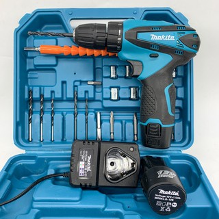 Bộ máy khoan pin, bắn vít MAKITA 12V, kèm mũi khoan và mũi bắn vít