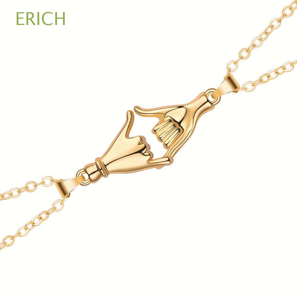 Vòng cổ hình bàn tay nắm vào nhau hít nam châm đồng bộ quà tặng kiểu Hàn Quốc sáng tạo cho cặp đôi/bạn bè dịp valentine
