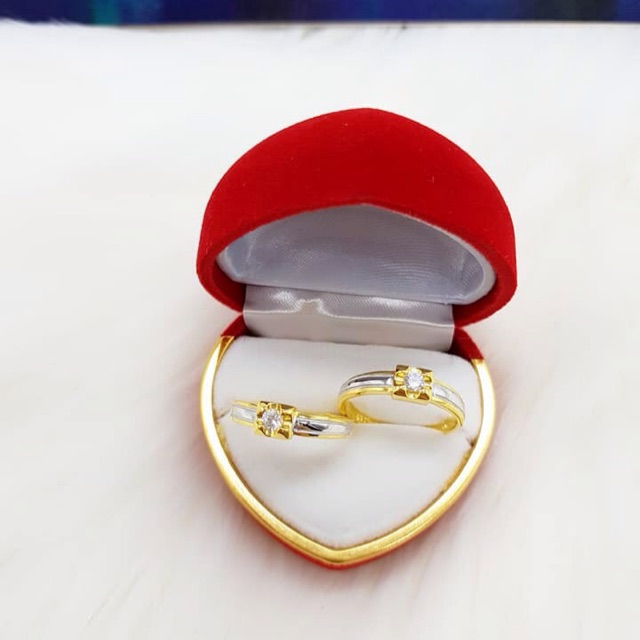 Nhẫn đôi bạc xi vàng