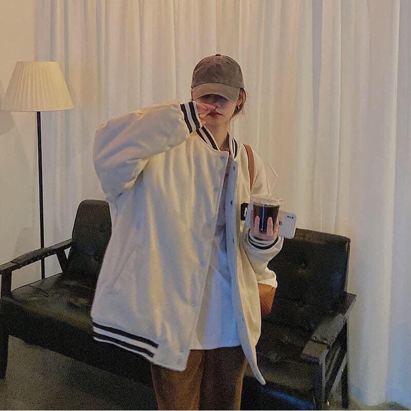 Áo Khoác Bomber Kaki 1 Lớp Unisex Nam Nữ form rộng In chữ G - Zadola fashion