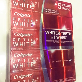 KEM ĐÁNH RĂNG COLGATE OPTIC WHITE LỐC 5 CÂY