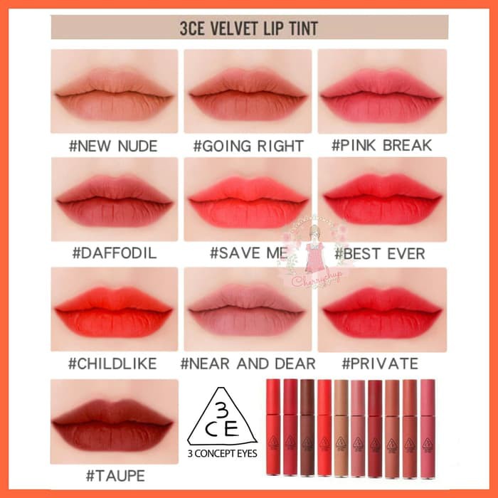 [ sea.cosmetics ] Son kem lì 3CE Velvet Lip Tint