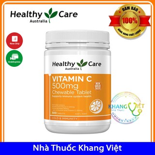 Vitamin C Heathy Care Úc - Viên uống Vitamin C 500mg lọ 500 viên - Giúp tăng cường sức đề kháng cho cơ thể