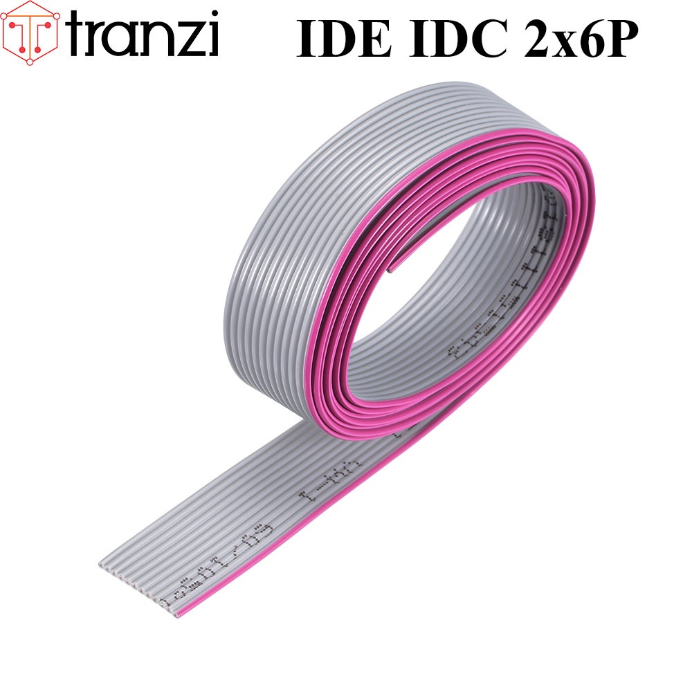 Dây FLAT RIBBON CABLE 2.54mm IDE IDC 2x6P - túi 1 mét