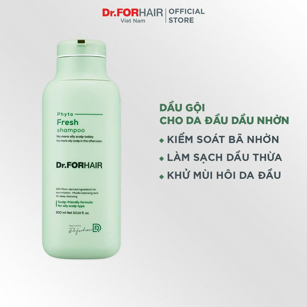 Dầu gội dành cho da dầu nhờn, bết dính mùi hôi chiết xuất từ thực vật Dr.FORHAIR Phyto Fresh Shampoo