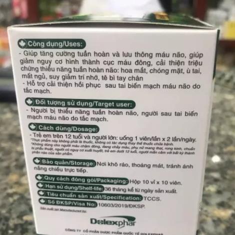 Canadas Brain Gold - hỗ trợ tuần hoàn và lưu thông máu não (Hộp 10 vỉ x 10 viên)