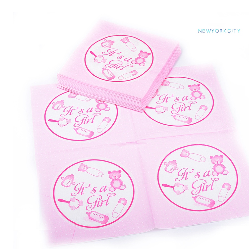 Bộ 20 Khăn Giấy In Chữ It'S a Girl/Boy Cho Trang Trí Tiệc Sinh Nhật
