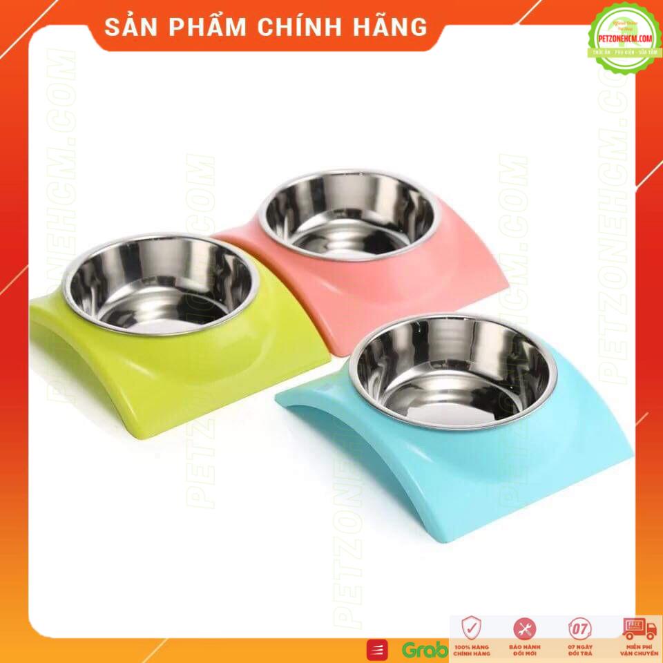 Chén ăn cho chó mèo  FREESHIP 70K  Bát ăn đơn cong nhựa và inox | dễ vệ sinh | không ảnh hưởng mùi thức ăn