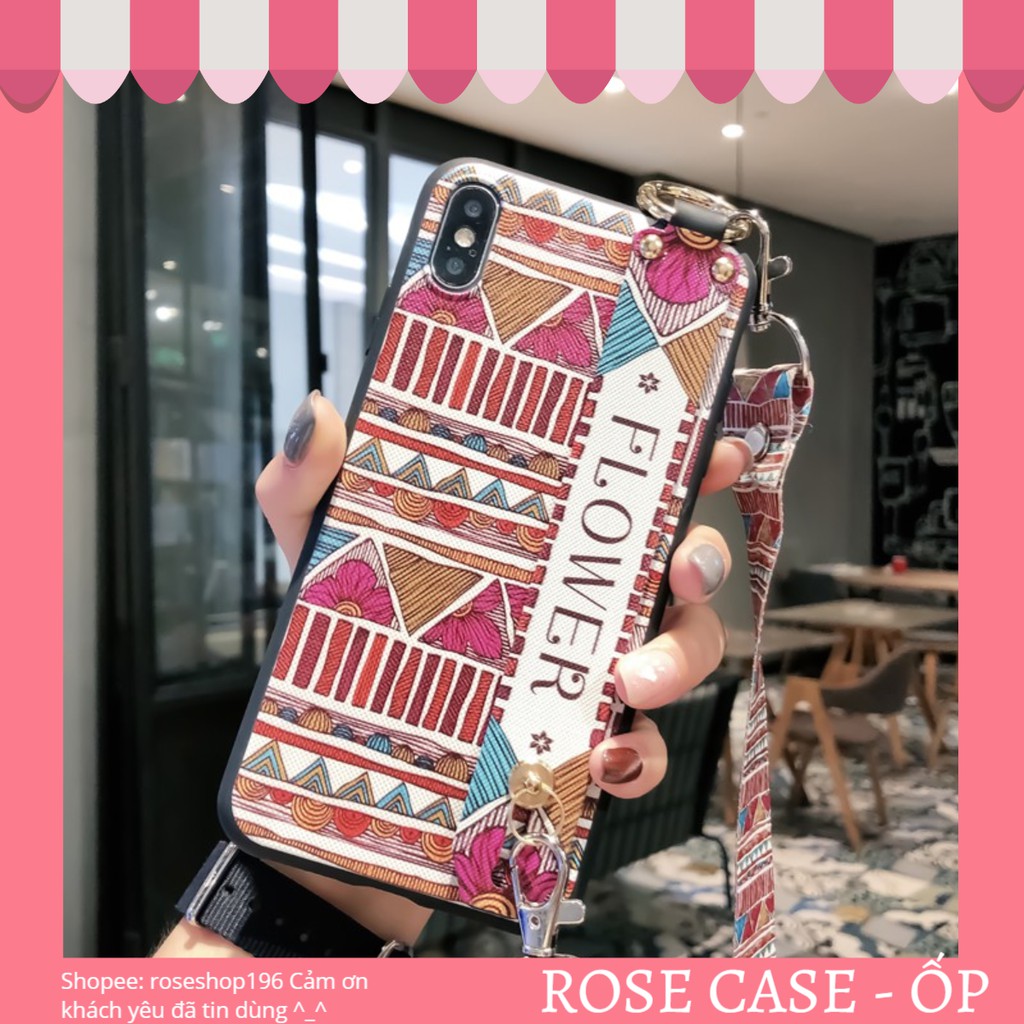 Ốp lưng iphone mềm cao cấp cho dòng máy iphone có dây treo 6plus, 6splus, 7/8, 7/8plus, x/xs, xr, xsmax - ROSE CASE