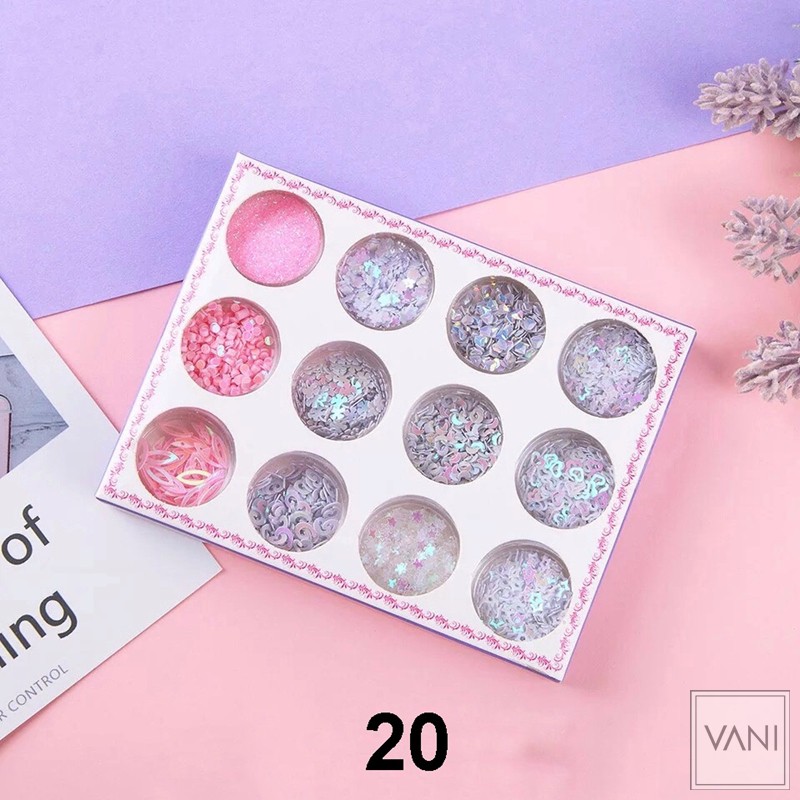 Set 12 Hũ Glitter Nhũ Kim Tuyến Kira Kira Makeup Lấp Lánh Phong Cách Hàn Quốc - VANI STORE | BigBuy360 - bigbuy360.vn