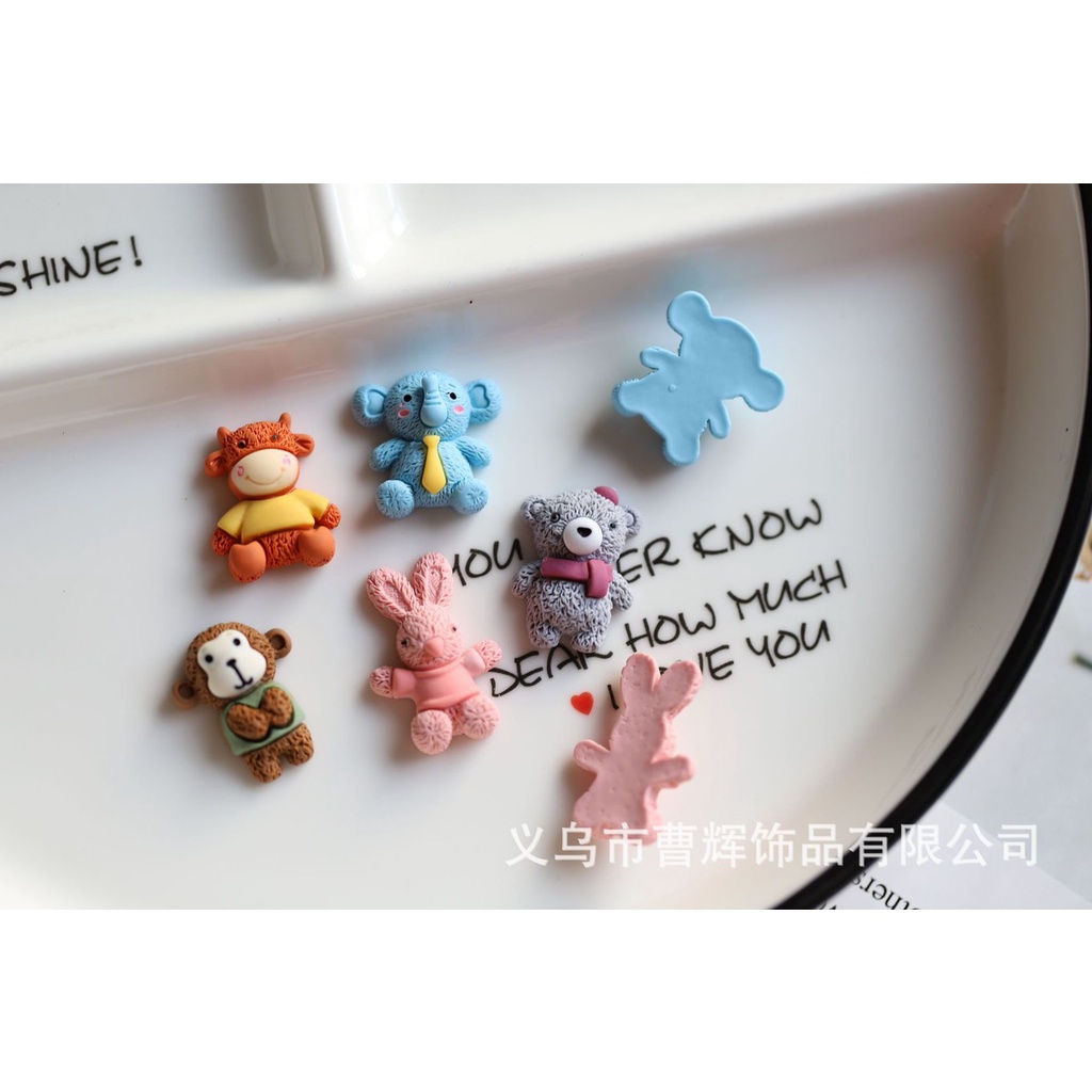 Charm (C351) slime/ Dụng Cụ Charm Trang Trí [Ko Keo &amp; Nút] Hình Bé Thú Dễ Thương