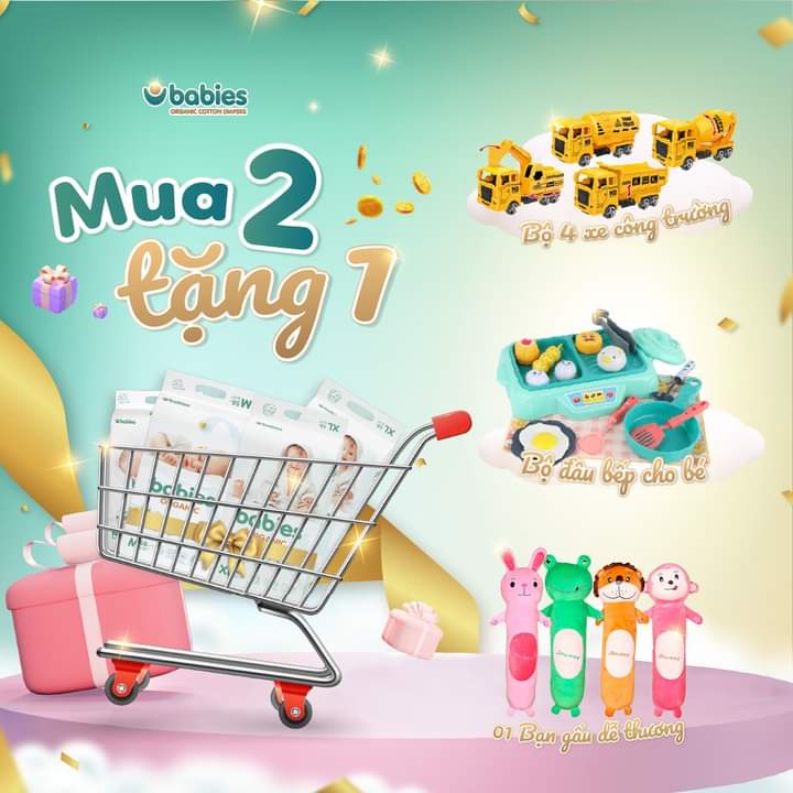 COMBO 2 BỊCH TÃ DÁN (SIZE M-56, L-46 MIẾNG/BỊCH) BABIES ORGANIC