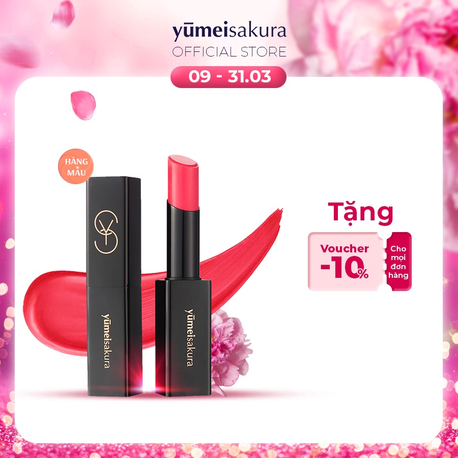 [Hàng mẫu] Son Siêu Dưỡng Khóa Màu Yumeisakura Collagen Boosting Hồng Đào YMS05 3.5gr