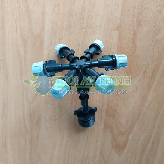 Béc phun sương 6 hướng xám kèm chân ren- bù áp