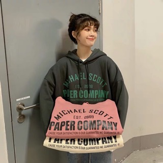 Áo hoodie vải nỉ lót bông dày dặn in Paper