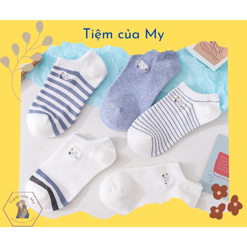 {Combo 5 đôi} Vớ nữ cổ ngắn dễ thương