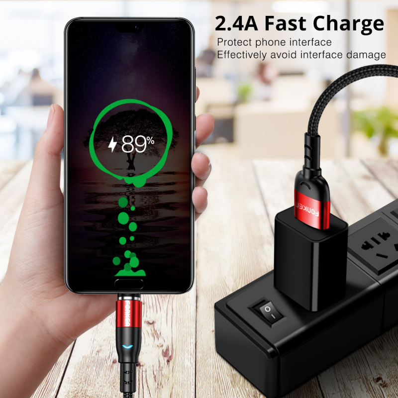 Dây Cáp Sạc Nhanh Fonken 3 Trong 1 Cho Iphone Xiaomi Samsung Micro Usb Type C Có Nam Châm