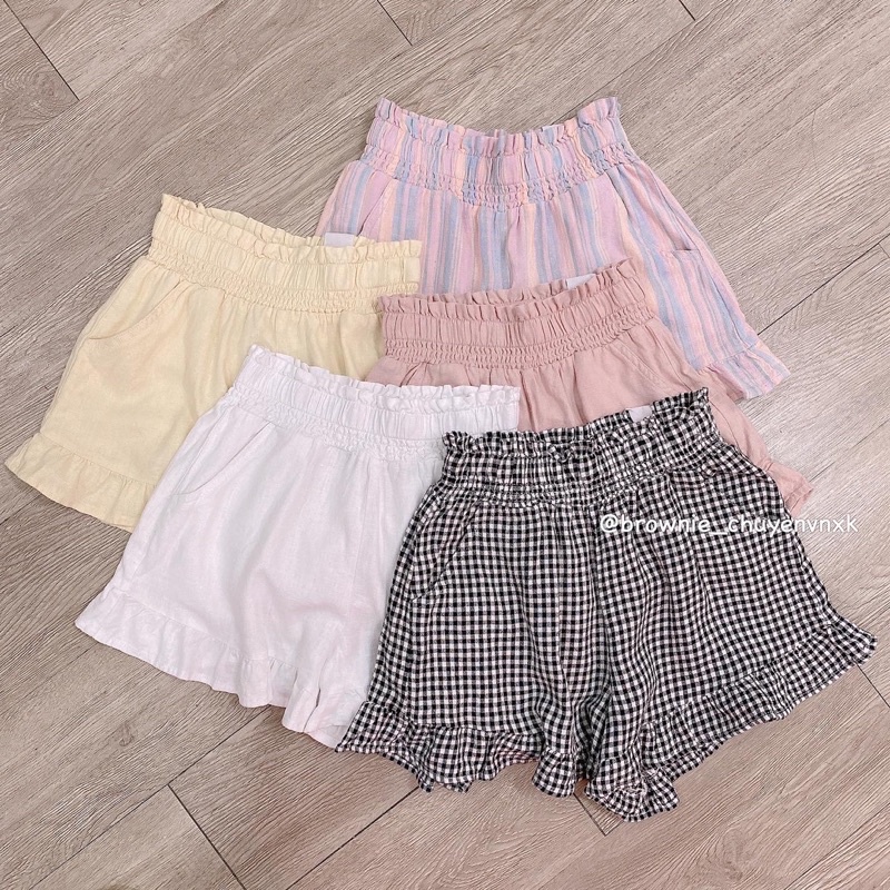 Quần short linen lưng chun xuất khẩu