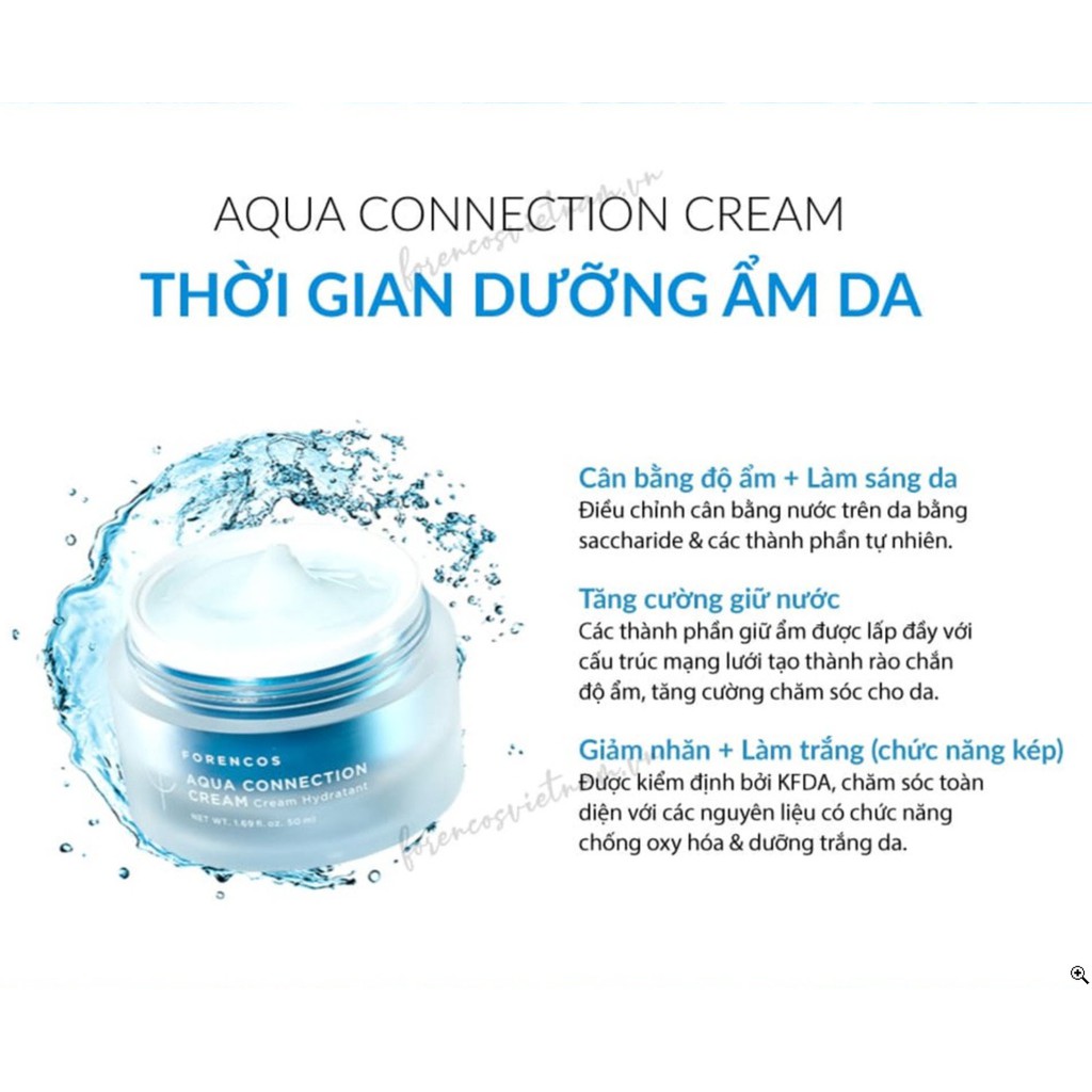 [MUA 1 TẶNG 1] Kem Dưỡng Ẩm Trắng Da Forencos Aqua Connection Cream Hydratant 50ml