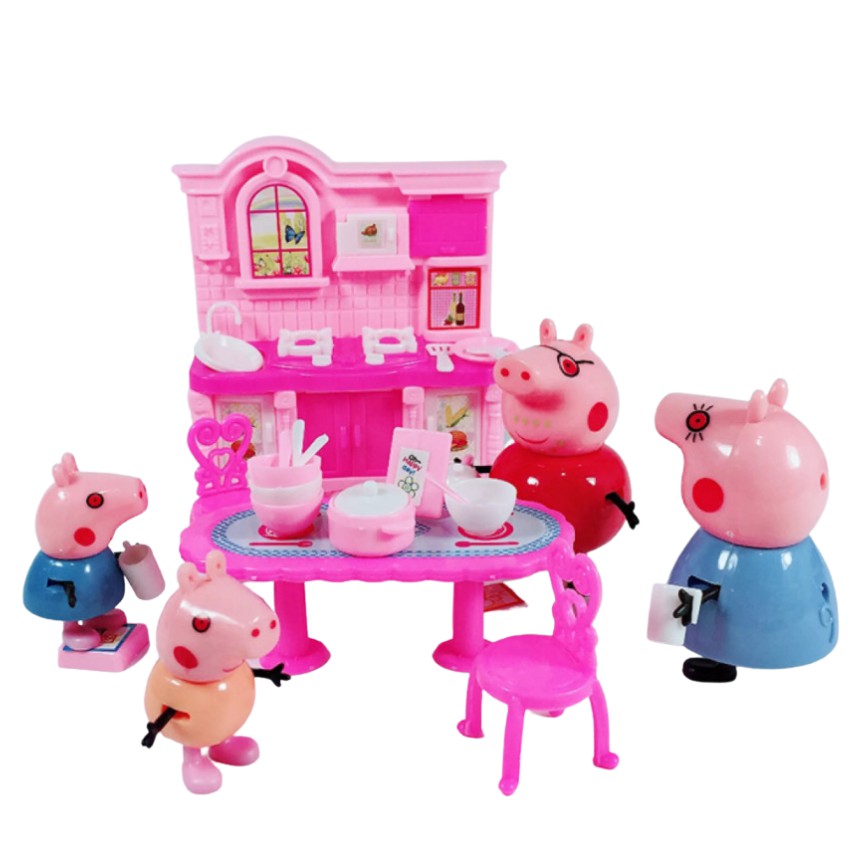 Đồ Chơi Tủ Bếp Heo Peppa Pig và Những Người Bạn Giúp Bé Nhận Biết Các Đồ Dùng, Học Cách Chăm Sóc Gia Đình