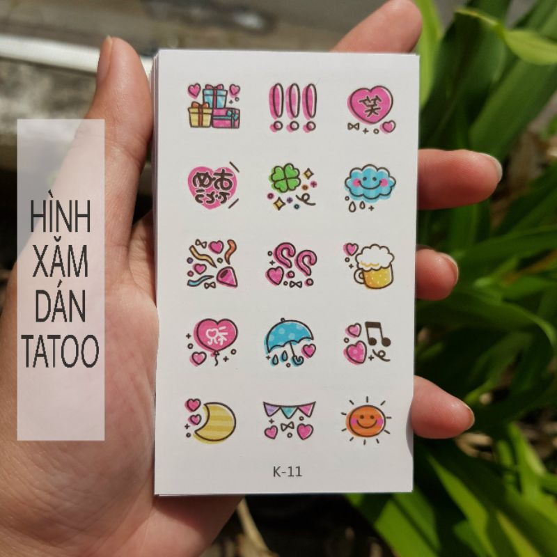 Hình xăm mini cartoon k11. Xăm dán tatoo mini tạm thời, size &lt;10x6cm