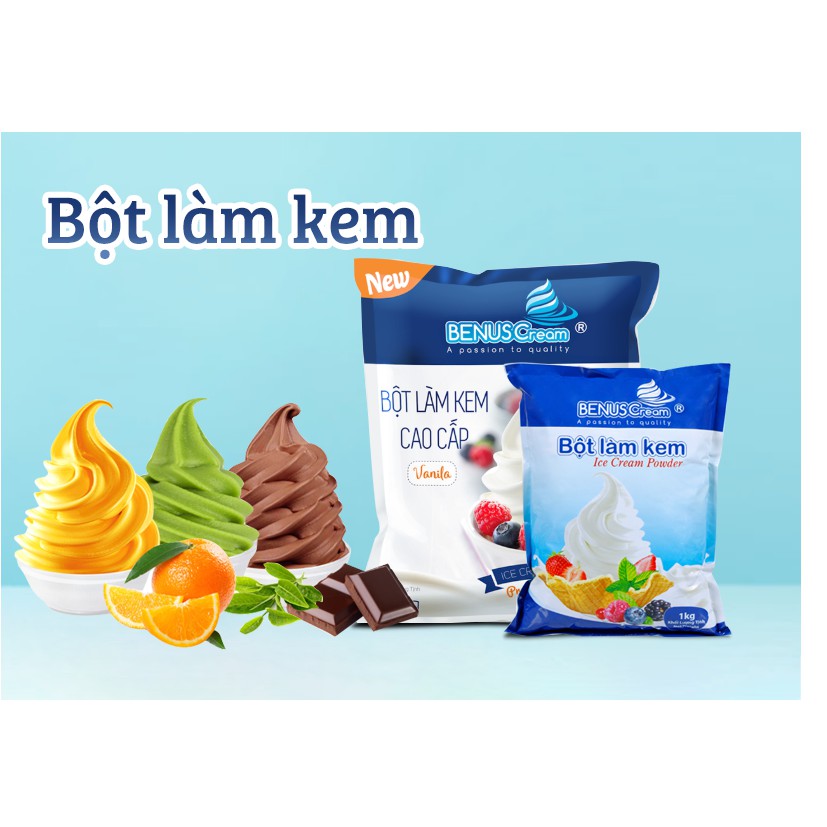 Bột làm kem tươi BENUSCream các vị phổ thông 1kg