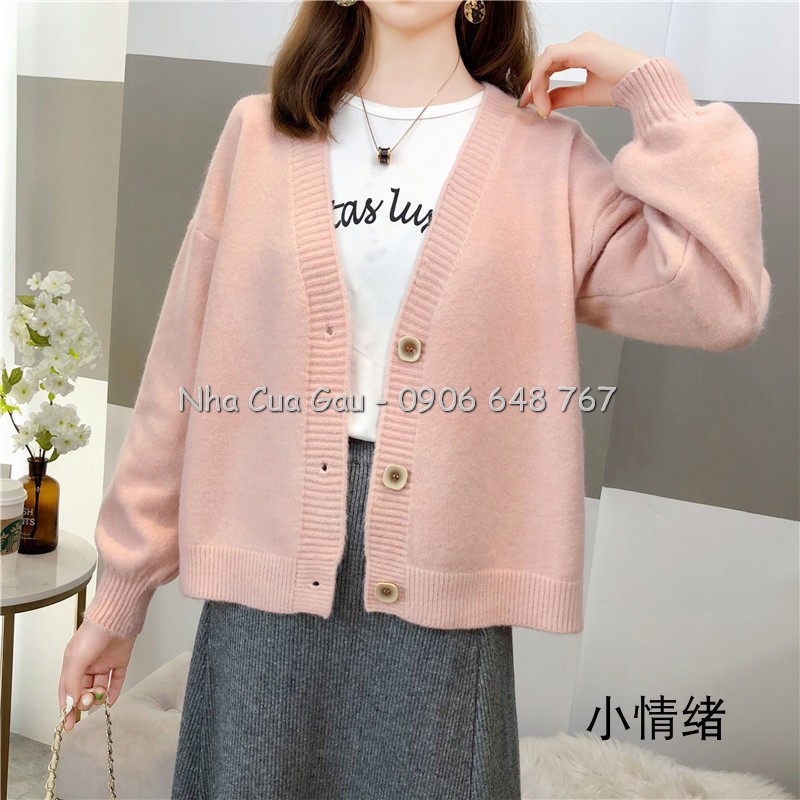 Áo Khoác cardigan len 3 cúc vuông đẹp, xịn xò lắm luôn í