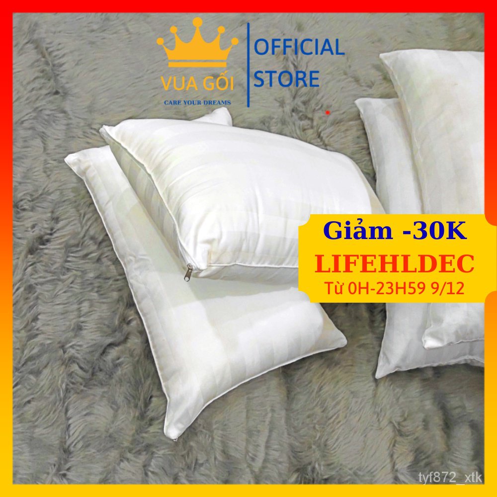 Giới Hạn Thời Gian Ruột Gối Nằm Lông Vũ Microfiber VUA GỐI Deluxe Pillow Gối Lông Vũ Nhân Tạo Êm Ái Ngủ Ngon Kháng Khuẩn