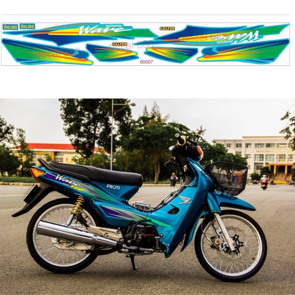 Tem Rời WAVE ALPHA Thái Xanh Ngọc Chế Cao Cấp 3 Lớp mẫu 00007 - Decal 86