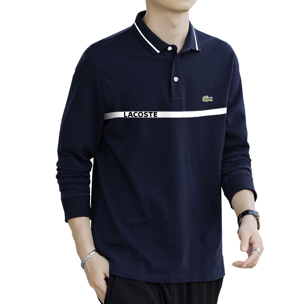 Áo thun nam có cổ polo cao cấp, màu kem phối viền sang trọng, Basis