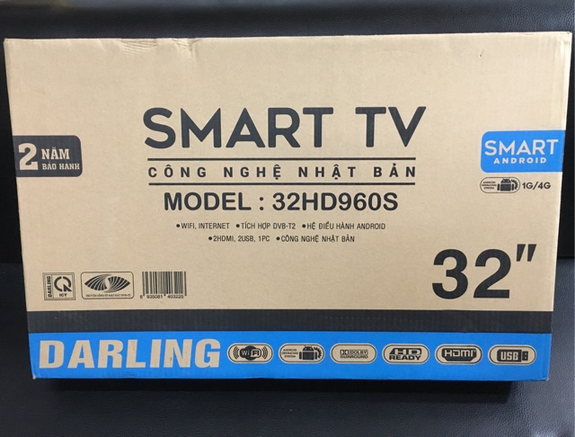 [Mã ELMSDAY giảm 6% đơn 2TR] Tivi Smart tv Darling 32inch 32HD wifi internet