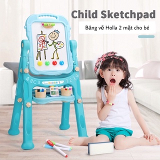 Bảng vẽ Holla 2 mặt cho bé, có thể xoay 360 độ - mẫu mới 2020