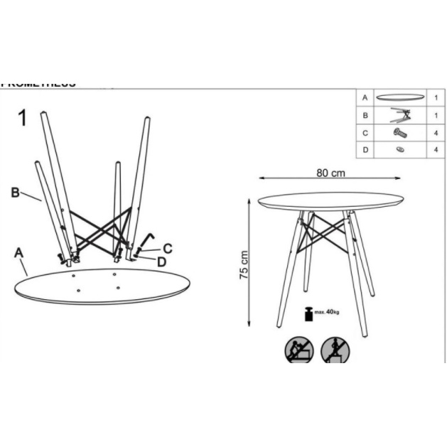 Bàn Eames Tròn Chân Gỗ Sồi Cao Cấp, Bàn Cafe Tròn Bàn Ăn Gấp Gọn Thông Minh D80 Cm