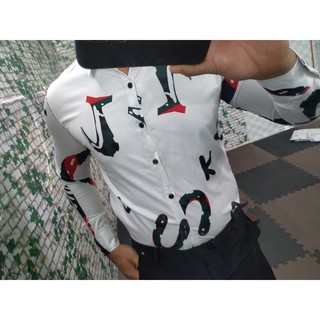 Áo sơ mi họa tiệt gạch chất lụa không nhăn
