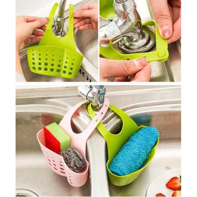 Bộ 3 Cái Giỏ nhựa treo bồn rửa chén đựng đồ đa năng