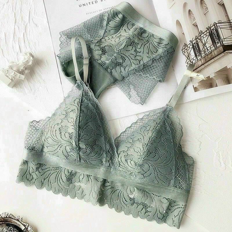 Bộ đồ lót 💓 f̲r̲e̲e̲s̲h̲i̲p̲ 💓 B024 AG ren không gọng mút mỏng siêu phẩm 2021 | BigBuy360 - bigbuy360.vn