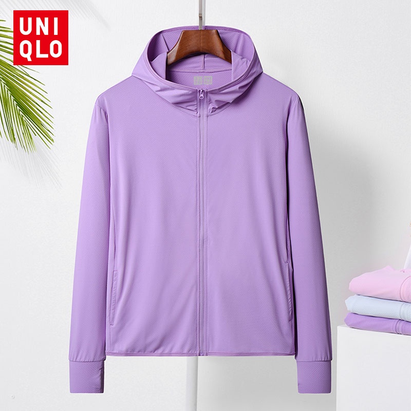 Áo Khoác Hoodie Tay Dài Màu Sắc Trơn Chống Tia UV Thoáng Khí Thời Trang Cho Nữ