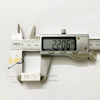 Linh Kiện Điện Tử, Gói 10 Con Điện Trở Sứ 5W 4.7R 5% Chân Đồng Mới
