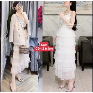 Chân váy dài 6 tầng ulzzang cạp cao Quảng Châu TRUMOMY